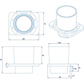 Croydex QM731841 Sutton Wall Mounted Tumbler & Holder with Zinc Alloy Construction, Chrome