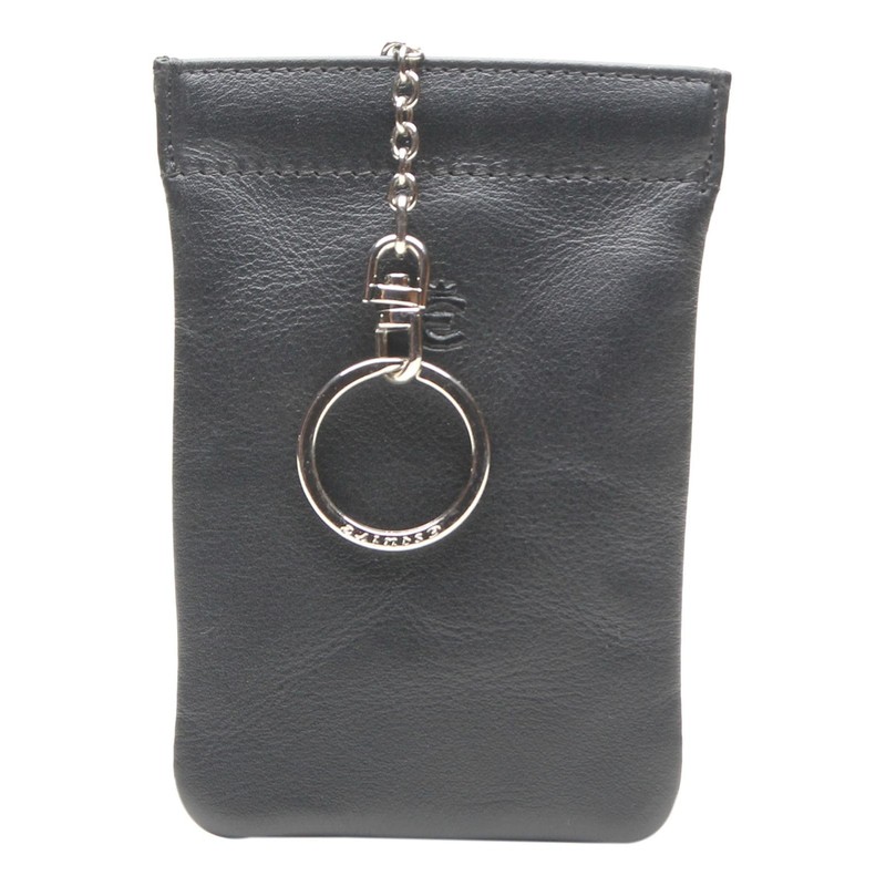 Esquire Logo Leather Key Case 8 cm, black, Formal