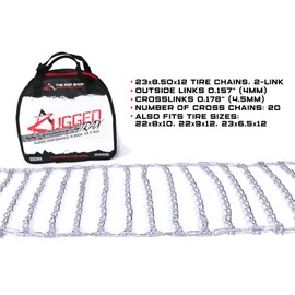 The ROP Shop | Pair of 2 Link Tire Chains 23x8.5x12 for Snow Blowers, Lawn & Garden Tractors, Mowers & Riders, UTV, ATV, 4-Wheelers, Utility Vehicles