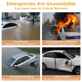 Allelic Window Breaker Seatbelt Cutter, Window Breaker, Car Window Breaker Tool, Glass Breaker for Land & Underwater (2 PCS, Blue)