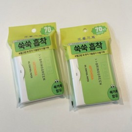 브링그린 쑥 한지 얼굴 기름종이 페이셜 오일페이퍼 개기름 Facial Oil Blotting Pape, 70매입, 1개 Bringgreen Mugwort Hanji Facial Oil Blotting Paper, 70 Sheets, 1 Pack, 140매입 × 1개
