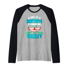 Hockey Fan 4 out of 5 Dentists Recommend Hockey Raglan Baseball Tee
