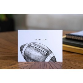 Football Stationary Cards - 24 Cards With Envelopes - Football Gift (Thank You Version)