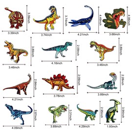 14pcs Dinosaur Iron on Patches Appliques Cute Animal Embroidered Patches Cartoon Dinosaur Sew on Appliques for Clothes Jeans Hat Shirt Sweater Decorations