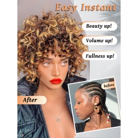 Gowit Gogo Curl Crochet Hair 8 Inch 6 Packs Short Curly Crochet Hair for Black Women Ombre Brown Blonde Deep Ocean Wave Synthetic Crochet Braids (8inch,T3027)