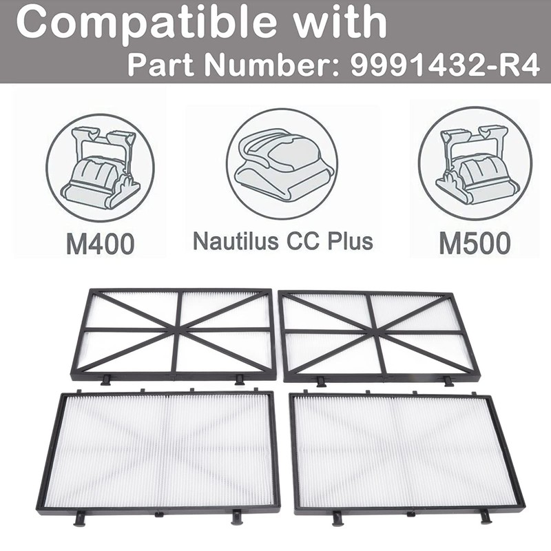Pack of 4 Filter Cartridges, Fine Filter Basket 9991432-R4 Replacement