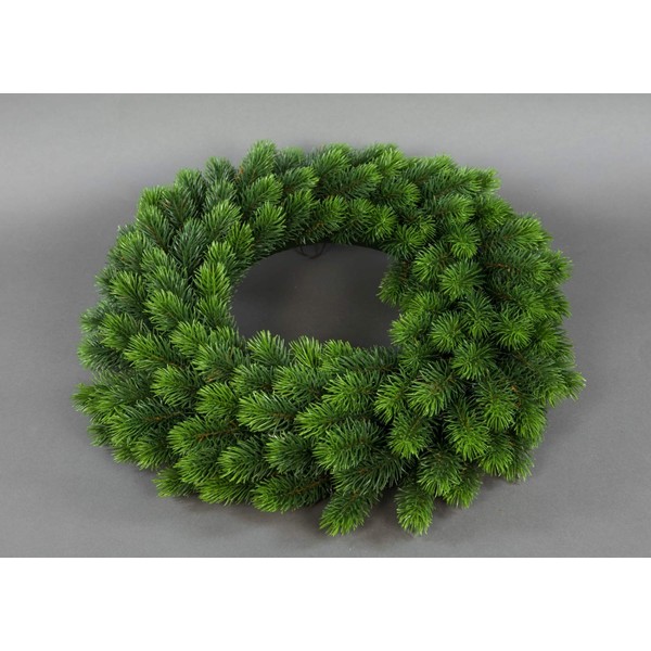 Elegant Fir Wreath 50 cm YF with Round Plastic Needles Artificial Fir Wreaths Injection Moulded 100% PE Plastic