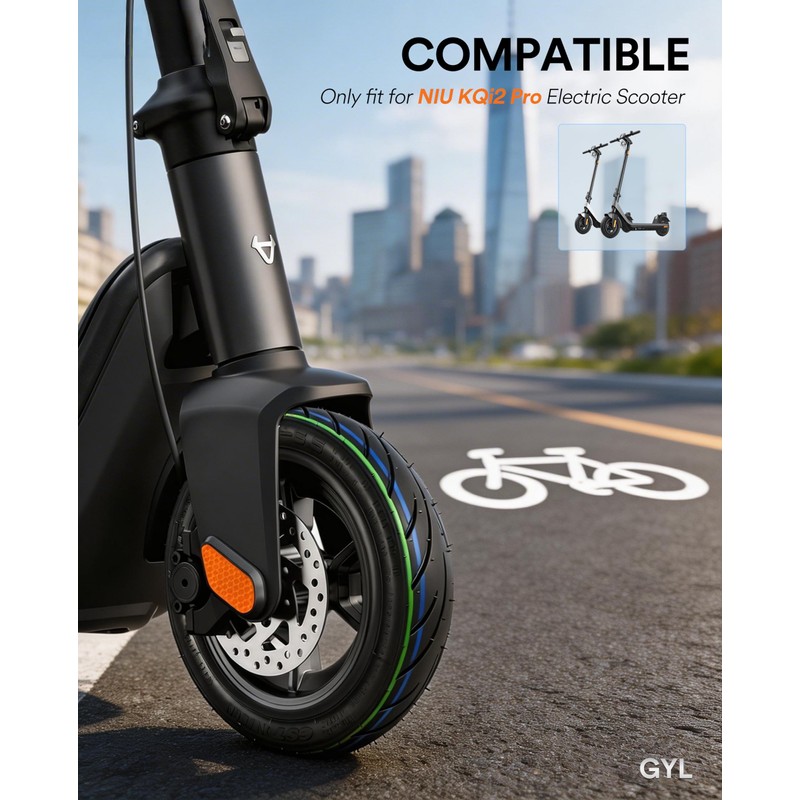 GYL 10x2.30-6.5" Vacuum Tubeless Tire for NIU KQi2 Pro Electric