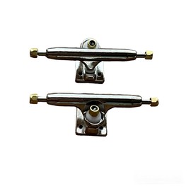 LEEFAI Pro Fingerboard Trucks 32/34/36mm 4.0-Regular Kingpin-Upgraded v2 baseplate with Hardware-Baseplate Color and Size (36mm,Chrome)