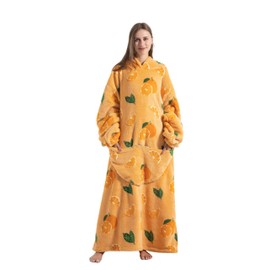 Capecage Oversized Blanket Hoodie Extra Long Womens Blanket Hoodie Long Big Blanket Hoodie Wearable Blanket Hoodie Puppy (Orange)