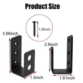 Teadokly 4Pcs Door Barricade Brackets, 2X4 Heavy Duty Door Barricade Brackets, Holder Steel U Bracket, U Shape Bracket for Door Brace, Garage, Barn, Shed, Gate Security, Tool Hanger