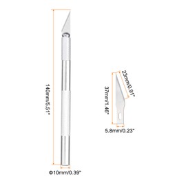 HARFINGTON 4Pcs Exacto Knife Precision Hobby Craft Knife with 70 Spare Exacto Knife Blades Kit for DIY Art, Cutting, Carving, Scrapbooking, Stencil, Silver Tone