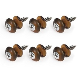 Waverly Guitar Strap Button, Dark Tortoise Button, Chrome Screw - 6 Pack