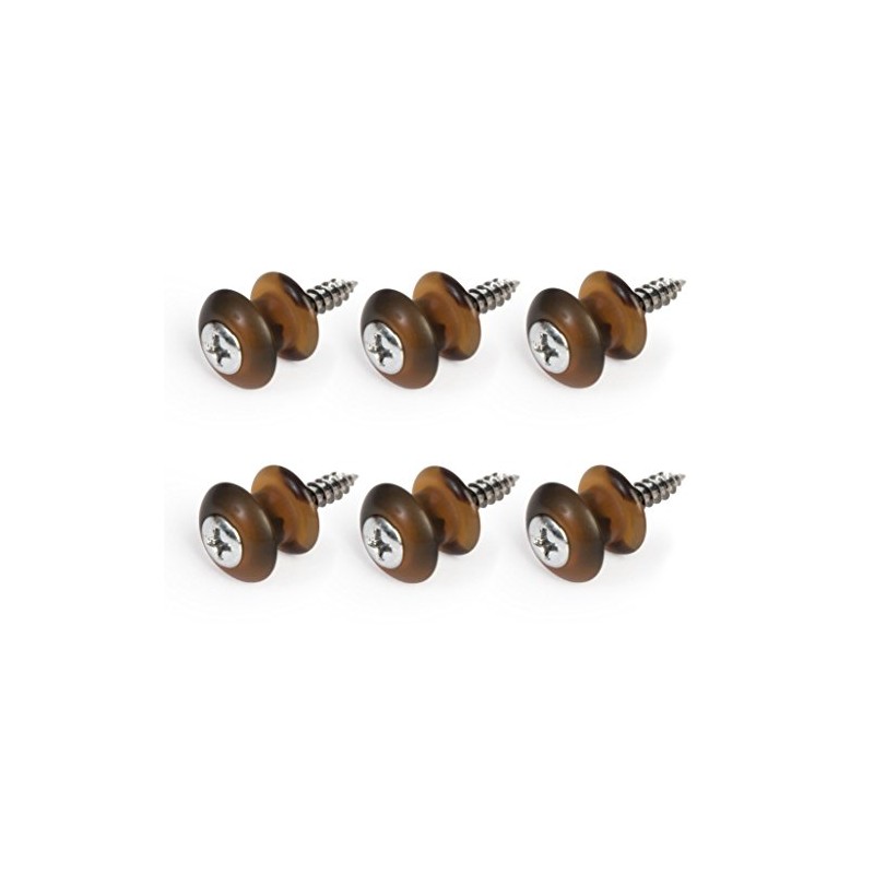 Waverly Guitar Strap Button, Dark Tortoise Button, Chrome Screw -