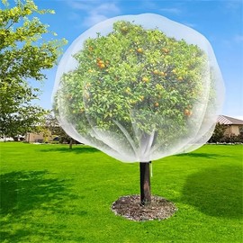 SUIGETSU Garden Netting with Zipper – 10 * 10 FT Large Plant Cover, Anti-Bird & Insect Mesh for Fruit Trees, Blueberries, Outdoor Use (Easy Install, 1CS, White) (10FT*10FT)