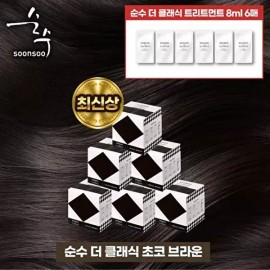 Sunsu [순수]2025 최신상 순수 더클래식 염색제 6통 라이트패키지 [밀크브라운] [PURE] 2025 Latest Pure The Classic Dye 6 Bottles Light Package [Milk Brown]