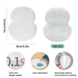 QSZHSL 100 Stück Achselpads Achsel, Selbstklebend Achselpads Damen Herren Anti Schweiß Pads, Achselpads Achselschweiß Pads, Achselhöhle Schutz Schwitzen Passform Absorbing Schweißflecken (100)