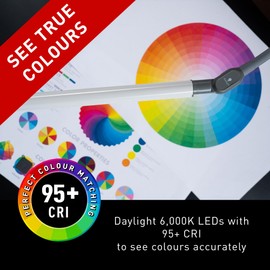 daylight Company Uno Pro Table Lamp, Standing Lamp for Living Room, Bedroom, Salon, Office, Touch Control, Flexible Arm, Sleek Design, Multipurpose