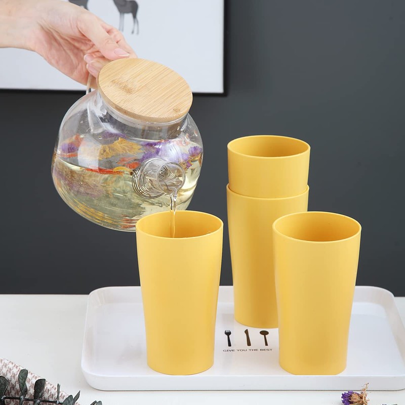 Plastic Cups, Pack of 8, Coffee Cups, 450 ml, Unbreakable