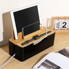 Catekro Cable Management Box With Bamboo Lid Cell Phone Tablet