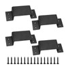 Aynaxcol Trailer Brackets, 4 Pack, Black, Carbon Steel, Floor Mount,