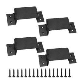 Aynaxcol Trailer Brackets, 4 Pack, Black, Carbon Steel, Floor Mount, Fits 2x4 Lumber Uprights or Steel Stake Posts