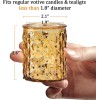 NITIME 12pcs Gold Votive Candle Holders for Table Centerpiece Mercury