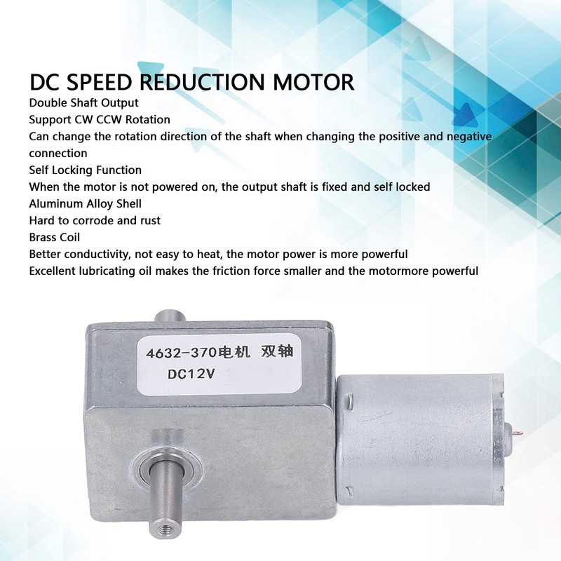 Double Shaft Gear Motor Self Locking CW CCW Aluminum Alloy