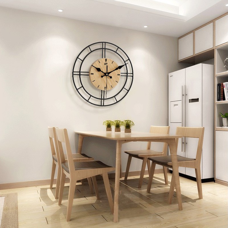Nordic Modern Fashionable Round Wall Clock Living Room Mute Clock