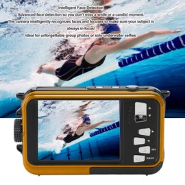 4K 56MP Cámara Impermeable, 10 Pies Impermeable Pantalla Doble Cámara Submarina, | Enfoque Automático Compacto Cámara Digital para Selfies con Tarjeta de Memoria de 64 G 2