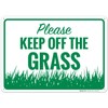 Horizontal Please Keep Off The Grass Sign, 10x14 Inches, Rust