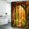 Fall Forest Shower Curtain Set,Autumn Bathroom Decor Curtain