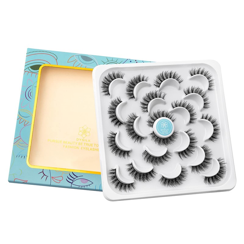 DYSILK Mink Eyelashes Strip Lashes - D Curl Lashes 10
