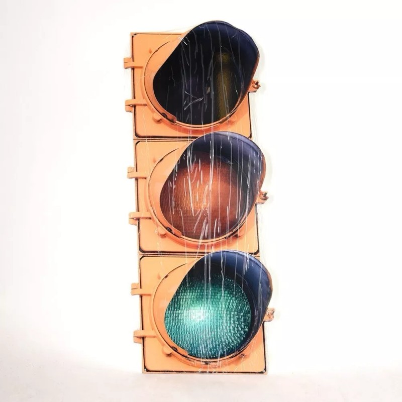 Photosteel Traffic Stop Light Metal Wall Sign 35x14 inches