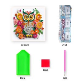 Special Shaped Diamond, 5D Diamond Painting Kits, Frameless, Sparkling Gem, Home Decor, Office Decor, Owe, Eagle, Butterfly, Flowers, Hummingbird, Dog, Cat, Cow,:_AB107