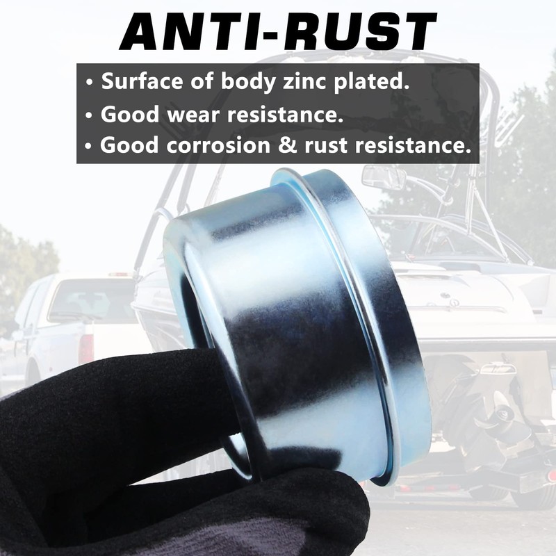GREPSPUD 4pcs 2.72'' Trailer Hub Dust Caps, Trailer Spindle Bearing