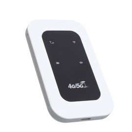 Portable 4G/5G WiFi Hotspot Router 300Mbps, SIM Card Slot & Unlimited Data for Travel/RV/Camping, Plug & Play, 10 Devices Connected, Global Bands B1/B3/B5/B40