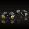 Black Dust Valve Cap with Ultra Gloss Black Abarth Logo.