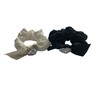 Crystal Satin Hair Scrunchies Black & White Set for Women,