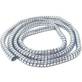 Motorcycle Protective Chrome Spiral Wrap for Cable Wire Tidy Hose Cover 10mm x 1.5m Long Animal Proof Wire Management Split Sleeve Cord