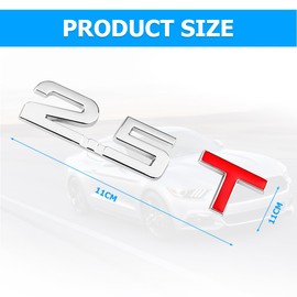 JNNJ 2 Pieces 3D Emblem Badge, Badge Car Sticker Decal, Metal Engine Display Car Sticker Emblem Badge, Car Sticker Tuning Metal (2.5T)