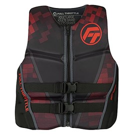 Full Throttle Adult Rapid Dry Flex Back Life Jacket, Red, Small
