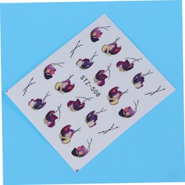 LALAFINA 1sheet Flower Nail Decals Watermark Stickers for Nail Art Decoration Easy Application for Women Girls Vibrant Designs for Stunning Manicure Looks