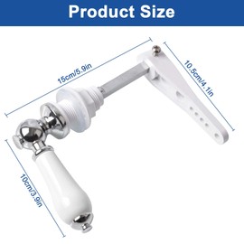 Ceramic Toilet Flush Handle, ProChosen Toilet Flush Handle Replacement Universal Fit Toilet Cistern Handle Chrome Plated Replacement Ceramic Handle Cistern Lever for Toilet Cistern Tank Lever