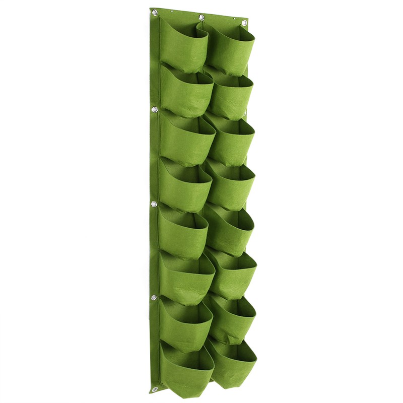 16 Pockets Vertical Greening Hanging Wall Outdoor Garden Grow Plant