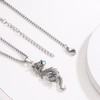 PCTJYFU Dragon Necklace 925 Sterling Silver Oxidized Dragon Pendant Unisex