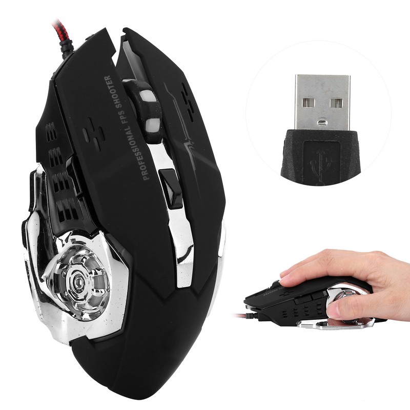Gaming Mouse Wired LED Luminous 3200 DPI Home Office Universal
