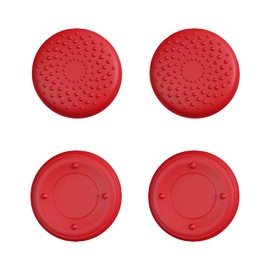 PlayVital Thumb Grip Cap for Steam Deck LCD, Joystick Cap Cover for PS Portal, Grip Joystick Cap for Steam Deck OLED, Raised Dot & Studded Design [Passion Red]
