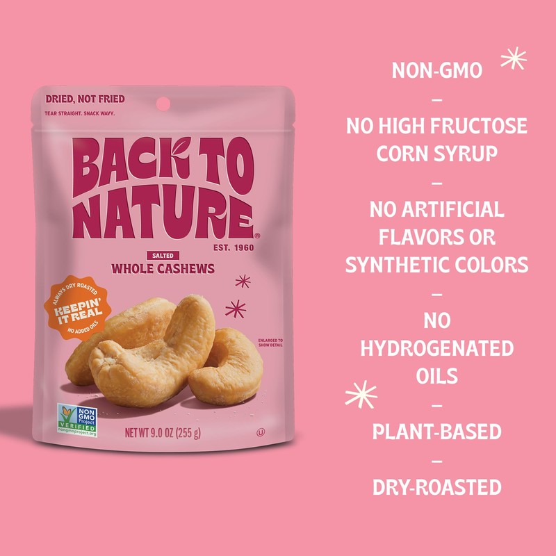 Back to Nature Jumbo Cashews - Dry Roasted with Sea