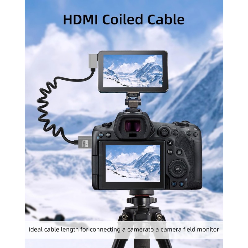 YANBORONSN 4K Micro HDMI to HDMI Spiral Cable 2.2 ft,